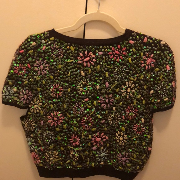 Sequin short sleeve sweater - Picture 2 of 4